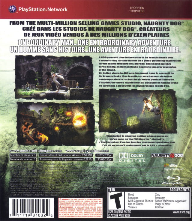 Uncharted Drake’s Fortune, PS3, Sony, Naughty Dog, 2007, Complet Uncharted Drake’s Fortune, PS3, Sony, Naughty Dog, 2007, Complet
