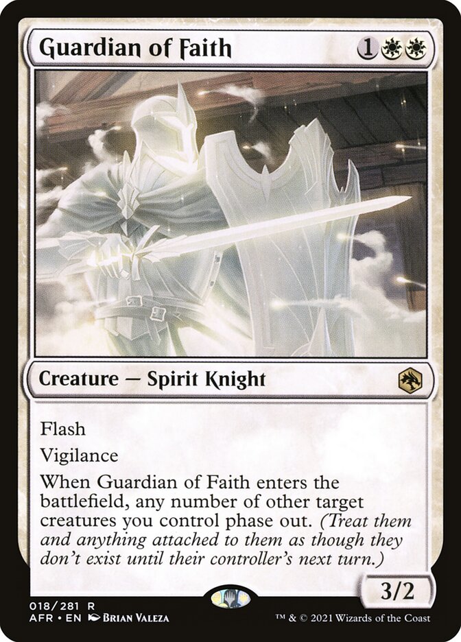 mtg forgotten realms cards Mtg Adventures in the Forgotten Realms Rare Guardian of Faith #18