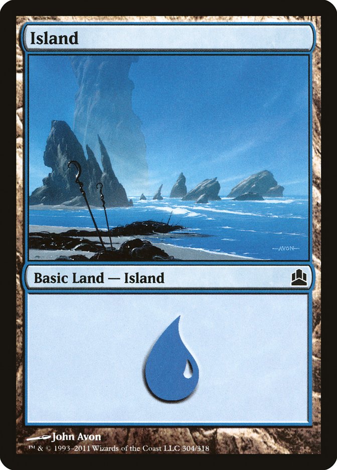 island mtg card Island (304) [Commander 2011] – The Nerdporium