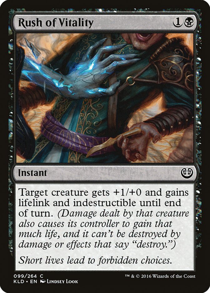 mtg kaladesh black cards Rush of Vitality [Kaladesh] Moderately Played
