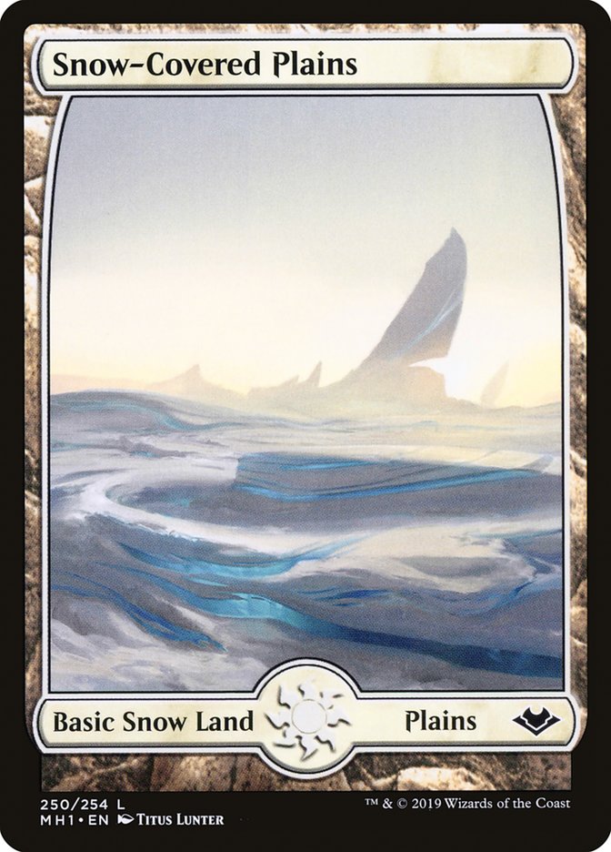 Magic the Gathering Trading Card Game Modern Horizons Land Snow-Covered Plains #250