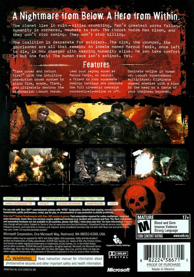 gears of war 1 xbox 360 Gears of War (Xbox 360) – The Nerdporium