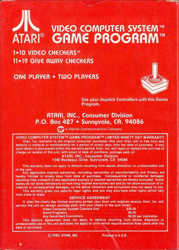 Checkers, Atari Jogos online