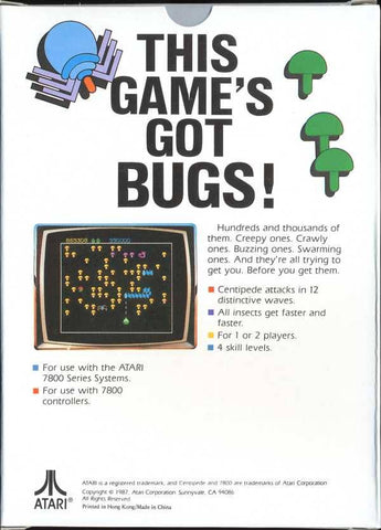 Centipede sur Atari 2600 /7800 - Jeux vidéo Centipede sur Atari 2600 /7800 - Jeux vidéo