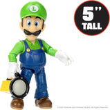 THE SUPER MARIO BROS. MOVIE - 5 Inch Action Figures Series 1 – Luigi Figure with Flashlight Accessory