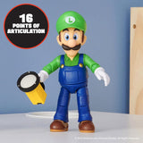 THE SUPER MARIO BROS. MOVIE - 5 Inch Action Figures Series 1 – Luigi Figure with Flashlight Accessory