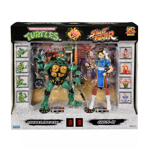 Teenage Mutant Ninja Turtle & Street Fighter 2pk Action Figure - Mikey Vs. Chun-Li