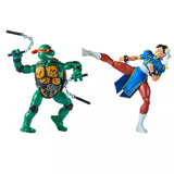 Figura de acción de 2 unidades de la Tortuga Ninja y Street Fighter - Mikey vs. Chun Li 