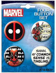 Conjunto de cuatro botones de Deadpool