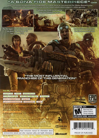 gears 3 xbox one Gears of War 3 (Xbox 360) – The Nerdporium