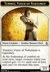 Temmet, Vizier of Naktamun // Zombie Double-sided Token [Amonkhet]